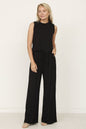 plus solid draw string pocket jumpsuit