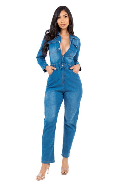 SEXY DENIM JUMPSUIT