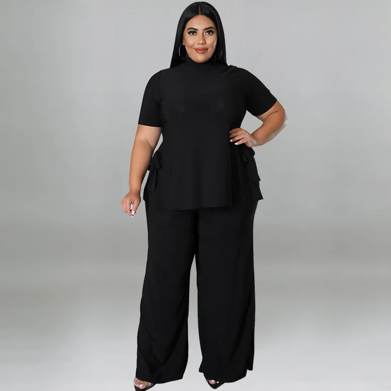 Top Wide Leg Pants Two-Piece Set