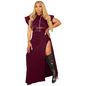 Casual Women Sleeveless Hooded Crop Top And Side-slit Skirt Two-piece Set