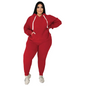 Casual Plus Size Long Sleeve Hooded Sweatshirt Pants Two-Piece Set